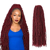 24 Inch Light Weight Butterfly Locs Crochet Hair 8 Packs Long Burgundy Distressed Butterfly Faux Locs Crochet Hair 118Bug