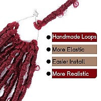 24 Inch Light Weight Butterfly Locs Crochet Hair 8 Packs Long Burgundy Distressed Butterfly Faux Locs Crochet Hair 118Bug