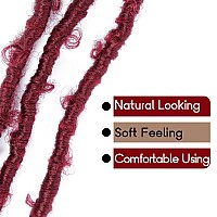 24 Inch Light Weight Butterfly Locs Crochet Hair 8 Packs Long Burgundy Distressed Butterfly Faux Locs Crochet Hair 118Bug