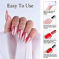 Imtiti Red Gel Nail Polish 1 Pcs 15Ml Platinum Glitter Red Color Soak Off Led Longlasting Nail Gel Polish Nail Art Starter Man