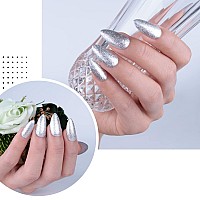 Imtiti Silver Gel Nail Polish 1 Pcs 15Ml Platinum Glitter Color Soak Off Led Longlasting Nail Gel Polish Nail Art Starter Mani