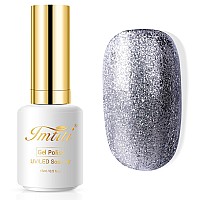 Imtiti Deep Silver Gel Nail Polish 1 Pcs 15Ml Platinum Black Silver Glitter Color Soak Off Led Longlasting Nail Gel Polish Nai