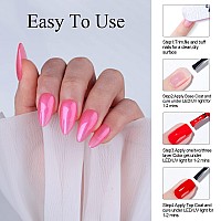 Imtiti Pink Gel Nail Polish 1 Pcs 15Ml Pearl Pink Color Soak Off Led Longlasting Nail Gel Polish Nail Art Starter Manicure Sal