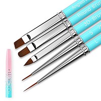 5Pcs Nail Art Clean Up Brushes Nail Art Liner Brushes Nail Art Tools Kit Nail Polish Clean Up Brush Uv Gel Polish Painting Nail