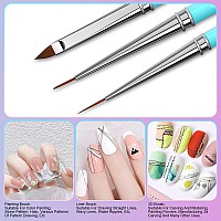 5Pcs Nail Art Clean Up Brushes Nail Art Liner Brushes Nail Art Tools Kit Nail Polish Clean Up Brush Uv Gel Polish Painting Nail