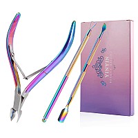 Cuticle Trimmer With Cuticle Pusher And Cutteryinyin Cuticle Remover Cutter Nipper Clippers Durable Pedicure Manicure Tools For