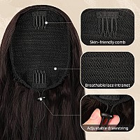 Flufymooz Ponytail Extension 26 Inch Drawstring Ponytail Hair Extensions For Womenlong Curly Wavy Ponytail Natural Wavy Synthe