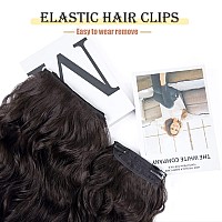 Clip In Long Wavy Synthetic Hair Extension 20 Inch 4Pcs Dark Golden Mix Beige Blonde Highlights Hairpieces Thick Double Weft Hai