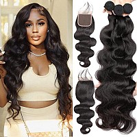 Ralisa Body Wave Bundles With Middle Part Closure Transparent Closure With Bundles 26 28 3022 In Hd Lace Frontal Bundles And