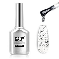 Gaoy Eggshell Gel Top Coat 16Ml Black Spots Gel Nail Polish No Wipe Clear Top Coat Soak Off Uv Led Finish Gel For Nail Art