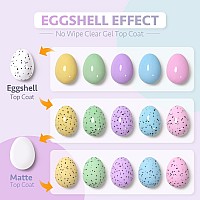 Gaoy Eggshell Gel Top Coat 16Ml Black Spots Gel Nail Polish No Wipe Clear Top Coat Soak Off Uv Led Finish Gel For Nail Art