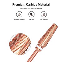 Melodysusie 5 In 1 Pro Nail Drill Bits 332 Carbide Tungsten Multifunction Mixed Sizes Edition Suitable For Manicure Pedicu