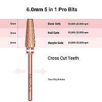 Melodysusie 5 In 1 Pro Nail Drill Bits 332 Carbide Tungsten Multifunction Mixed Sizes Edition Suitable For Manicure Pedicu