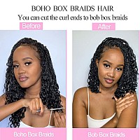 Unionbeauty 8 Packs 10 Inch Boho Box Braids Crochet Hair Goddess Box Braids Crochet Hair For Black Woman With Curly Ends Bohemia