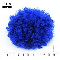 Yinmei Baibian Ombre Blue Afro Puff Drawstring Ponytails For Black Women Kinky Curly High Puffs Synthetic Bun Hair Pieces Updo C