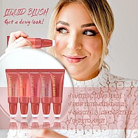 LSxia Liquid Blush Makeup Wand, Cream Liquid Blush with Cushion Applicator For Cheeks Tint, Natural-looking, Glow Dewy Finish, Weightless Blendable Liquid Blush Stick, Long-wearing | #105 ARDOUR-Red Brown