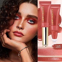 LSxia Liquid Blush Makeup Wand, Cream Liquid Blush with Cushion Applicator For Cheeks Tint, Natural-looking, Glow Dewy Finish, Weightless Blendable Liquid Blush Stick, Long-wearing | #105 ARDOUR-Red Brown