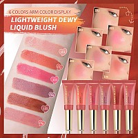 LSxia Liquid Blush Makeup Wand, Cream Liquid Blush with Cushion Applicator For Cheeks Tint, Natural-looking, Glow Dewy Finish, Weightless Blendable Liquid Blush Stick, Long-wearing | #105 ARDOUR-Red Brown