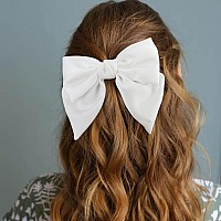 Atoden Hair Bows For Women Big Silky Satin Hair Bow Clips 2 Pcs Hair Barrettes Oversized French Bowknot Ribbons Hair Decorat