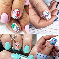 Marine Animal Nail Art Stickers 3D Little Animal Selfadhesive Sticker Cartoon Halobios Nail Art Decals Mermaid Fish Starfish