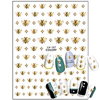 Cute Honeybee Nail Art Stickers 3D Little Animal Selfadhesive Sticker Cartoon Bee Nail Art Decals Holographic Gold Bee Nail De