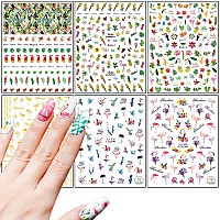 Cute Birds Nail Art Stickers 3D Animal Selfadhesive Sticker Cartoon Flying Animal Nail Art Decals Flamingo Parrot Nail Decal