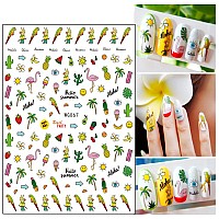 Cute Birds Nail Art Stickers 3D Animal Selfadhesive Sticker Cartoon Flying Animal Nail Art Decals Flamingo Parrot Nail Decal