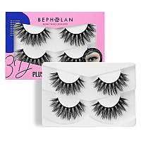 Lashes Natural Look False Eyelashes Bepholan Fake Eyelashes 3D Super Fluffy False Lashes Mega Volume Wispy Lashes 2 Pairs Plus