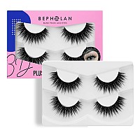 Lashes Natural Look False Eyelashes Bepholan Fake Eyelashes 3D Super Fluffy False Lashes Mega Volume Wispy Lashes 2 Pairs Plus