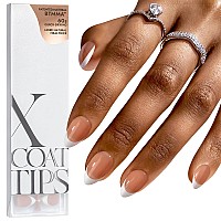 Btartboxnails French Gel Nail Tips French Tip Press On Nails Brown Short Almond Xcoattips Preapplied Tip Primer Base Coat