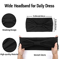 Wide Headbands For Women Black Stylish Head Wraps Boho Thick Hairbands Large African Sport Yoga Turban Headband Hair Accessories