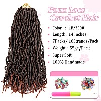 Umylar Faux Locs 14 Inch Crochet Hair Soft Locs 7 Packs Crochet Hair For Women Prelooped Faux Locs Crochet Braids Synthetic Hai