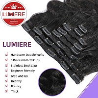 Lumiere Hair Clip In Hair Extensions Real Human Hair Guleless Body Wave Hair Extensions Clip Ins Wear And Go Grade 120G 10A Br