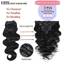 Lumiere Hair Clip In Hair Extensions Real Human Hair Guleless Body Wave Hair Extensions Clip Ins Wear And Go Grade 120G 10A Br