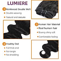 Lumiere Hair Clip In Hair Extensions Real Human Hair Glueless Body Wave Hair Extensions Clip Ins 120G Grade 10A Brazilian Remy