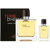 Hermes Terre Dhermes 2Piece Set For Men 25 Oz Pure Perfume Spray 042 Oz Pure Perfume Spray