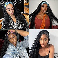 Aisaide Braided Headband Wigs For Black Women Goddess Braids Braids Curly Wigs With Curls Twist Crochet Hair Wrap Wig With Headb