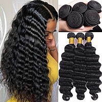 Aelinsi Brazilian Virgin Hair Loose Deep Wave Bundles 12A 100 Unprocessed Human Hair Loose Deep Wave Bundles 150 Density 10 1