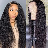 Brazilian Deep Curly Wave Hd Transparent Lace Front Wigs Wet Wavy Human Hair 13X4 Ear To Ear Lace Frontal Wigs For Black Women W