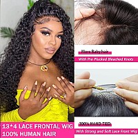 Brazilian Deep Curly Wave Hd Transparent Lace Front Wigs Wet Wavy Human Hair 13X4 Ear To Ear Lace Frontal Wigs For Black Women W