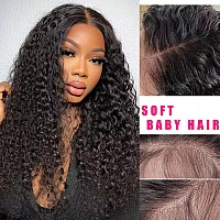 Brazilian Deep Curly Wave Hd Transparent Lace Front Wigs Wet Wavy Human Hair 13X4 Ear To Ear Lace Frontal Wigs For Black Women W