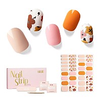 Nailog Semi Cured Gel Nail Strips 34 Pcs Salonquality Gel Nail Stickers Long Lasting Nail Wraps For Women With Soft Gel Finis