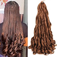 French Curly Braiding Hair 24 Inch 8 Packs Pre Stretched Bouncy Braiding Hair Loose Wavy Braiding Hair Synthetic Hair Extensi