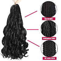 French Curly Braiding Hair 24 Inch 8 Packs Pre Stretched Bouncy Braiding Hair Loose Wavy Braiding Hair Synthetic Hair Extensi