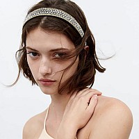 Yission 2 Pcs Rhinestone Headbands For Women Glitter Crystal Headband Fashion Jeweled Headbands For Girls Gorgeous Hair Access