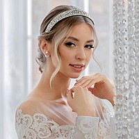 Yission 2 Pcs Rhinestone Headbands For Women Glitter Crystal Headband Fashion Jeweled Headbands For Girls Gorgeous Hair Access