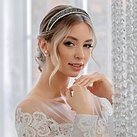 Yission 2 Pcs Rhinestone Headbands For Women Glitter Crystal Headband Fashion Jeweled Headbands For Girls Gorgeous Hair Access