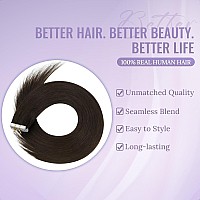 Fshine Tape Ins Human Hair 26 Inch Seamless Remy Hair Tape In Extensions Human Hair Darkest Brown Skin Weft Tape In Extensions S