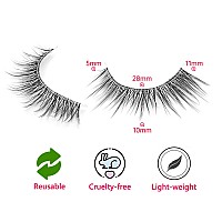 outopen 10 Pairs Clear Band Manga Lashes Natural Look 12MM Anime Lashes Spiky