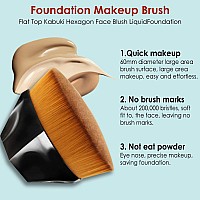 Duo Ended Foundation Concealer Makeup Brush 2 In 1 Plus Large Flat Top Kabuki Flawless Foundation Brush Black Makeup Sponge A